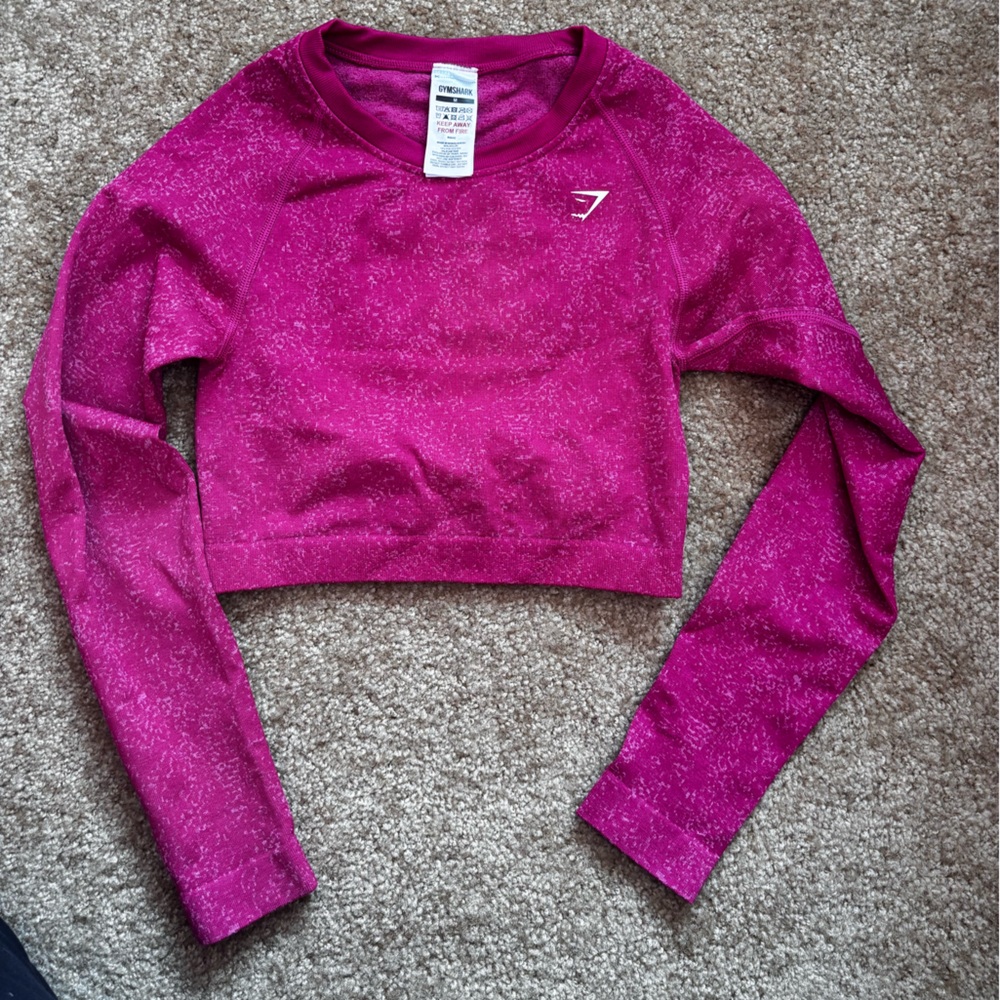 Medium pink cropped Gymshark long sleeve